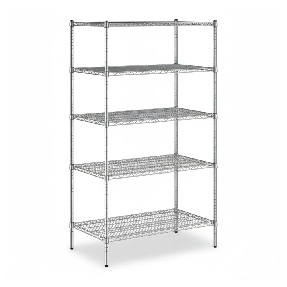 ChefPro Series 24" x 42" Chrome Wire 5-Shelf Kit with 74" Posts, 3000 Lbs Capacity