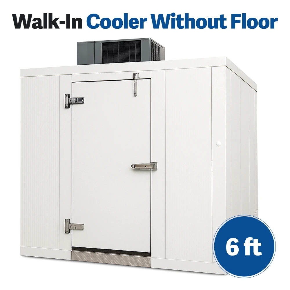 PolarBox Series 6' x 17' Quick Ship Floorless Walk-In Cooler with Remote Refrigeration