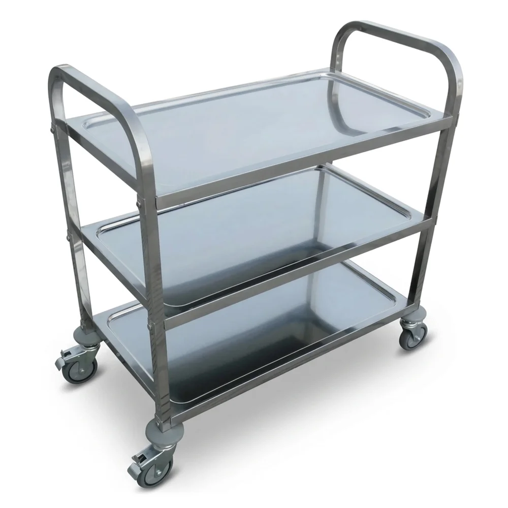 ProKitchen Series 33" X 21" Stainless Steel Three Shelf Utility Trolley Cart