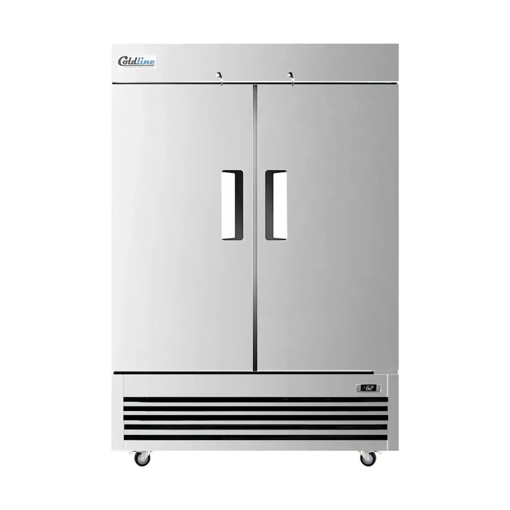 Coldline 54" Reach-In Refrigerator, Stainless Steel, 2 Doors, 1 Year Warranty