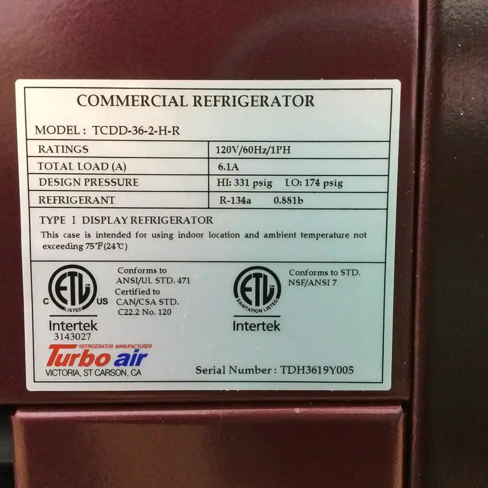 Used Turbo Air TCDD-36-2-H-R 36" Refrigerated Display Case