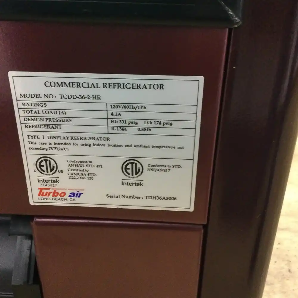 Used Turbo Air TCDD-36-2-HR 36" Refrigerated Display Case