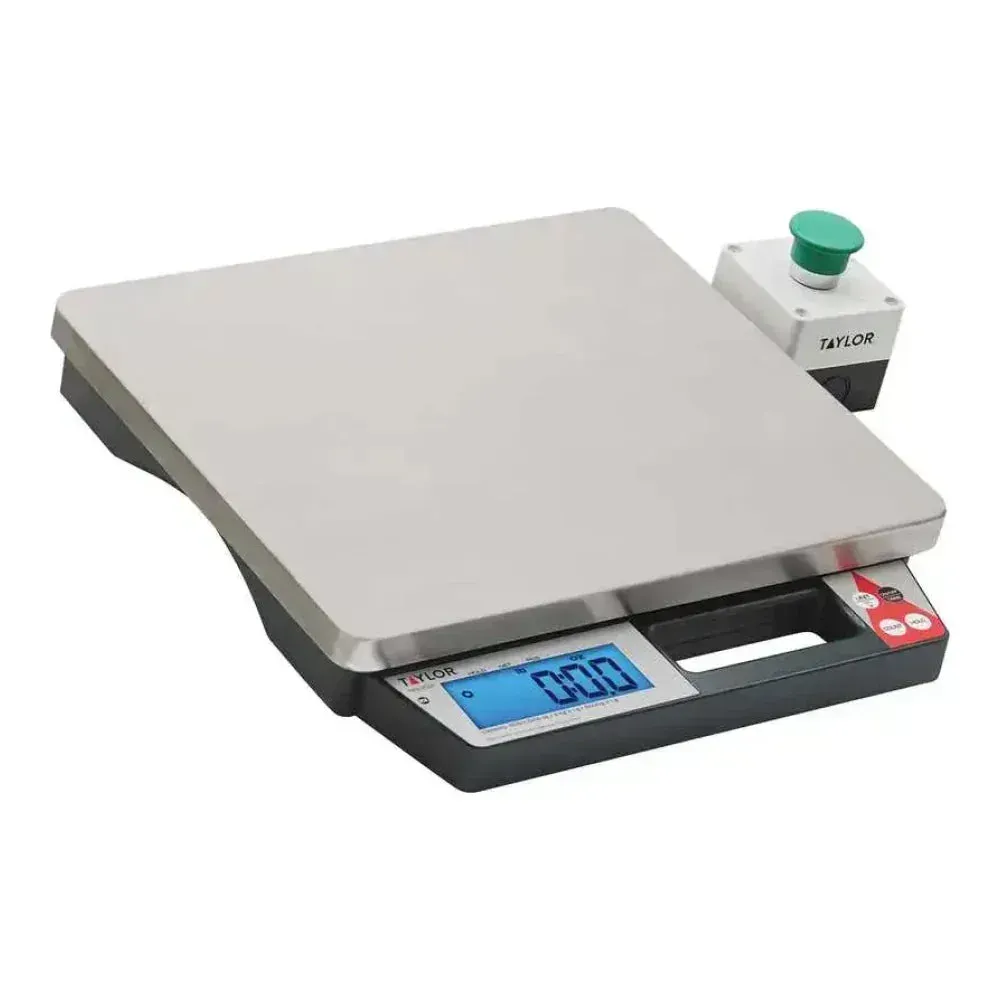 Taylor stainless steel digital pizza scale offers accurate measurement for dough and toppings, supporting consistency in pizza prep.