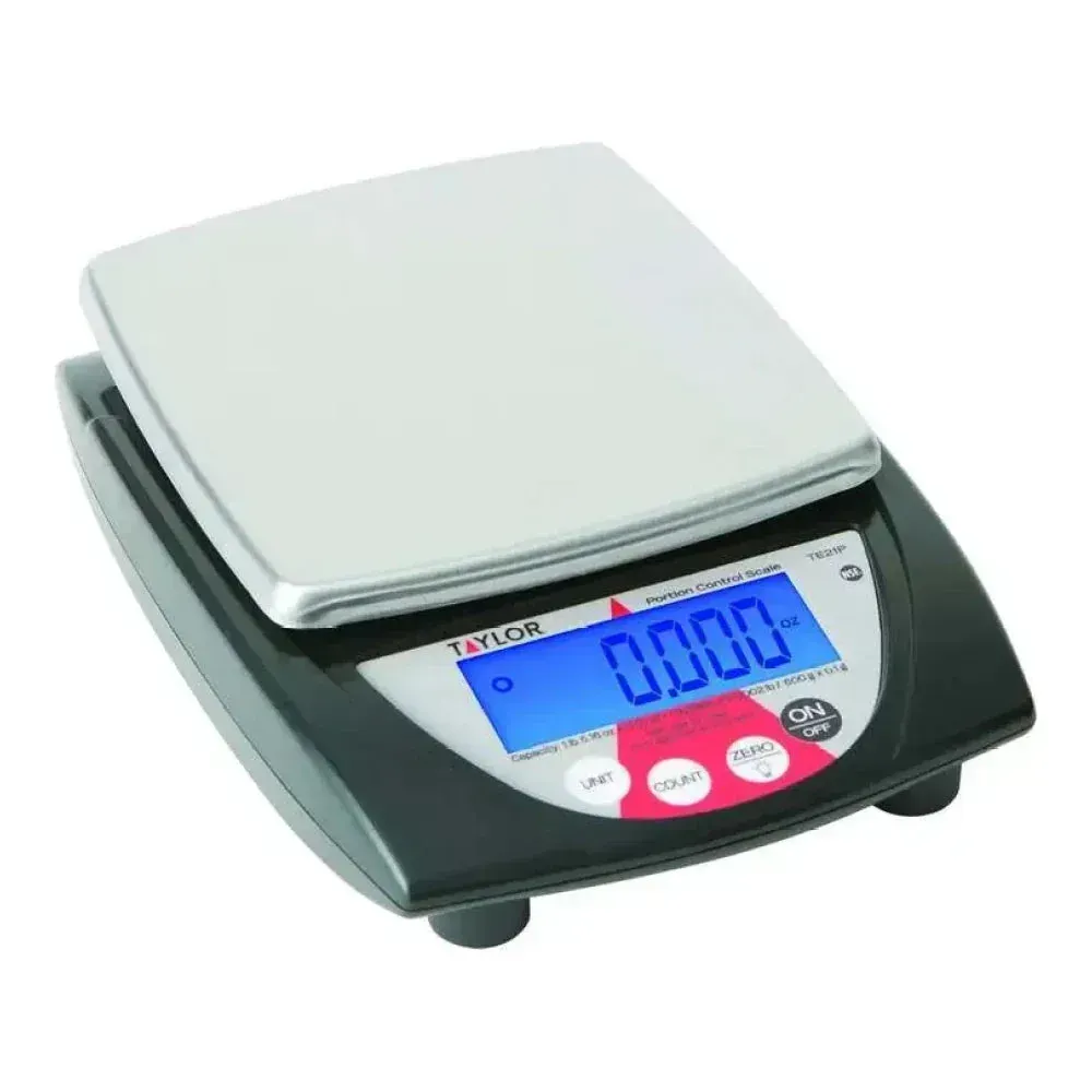 Taylor precision digital portion control scale ensures accurate ingredient measurement for restaurants, bakeries, or catering kitchens.