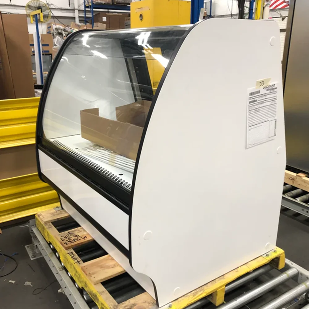 Used True TGM-DZ-48-SC-SC-W-W 48 1/4" Curved Glass Refrigerated Bakery Display Case, White, 3-Year Limited Warranty