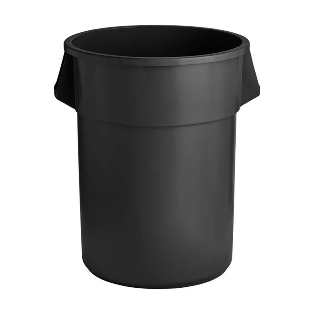 TrashGuard Series 55 Gallon Round Trash Can, Black