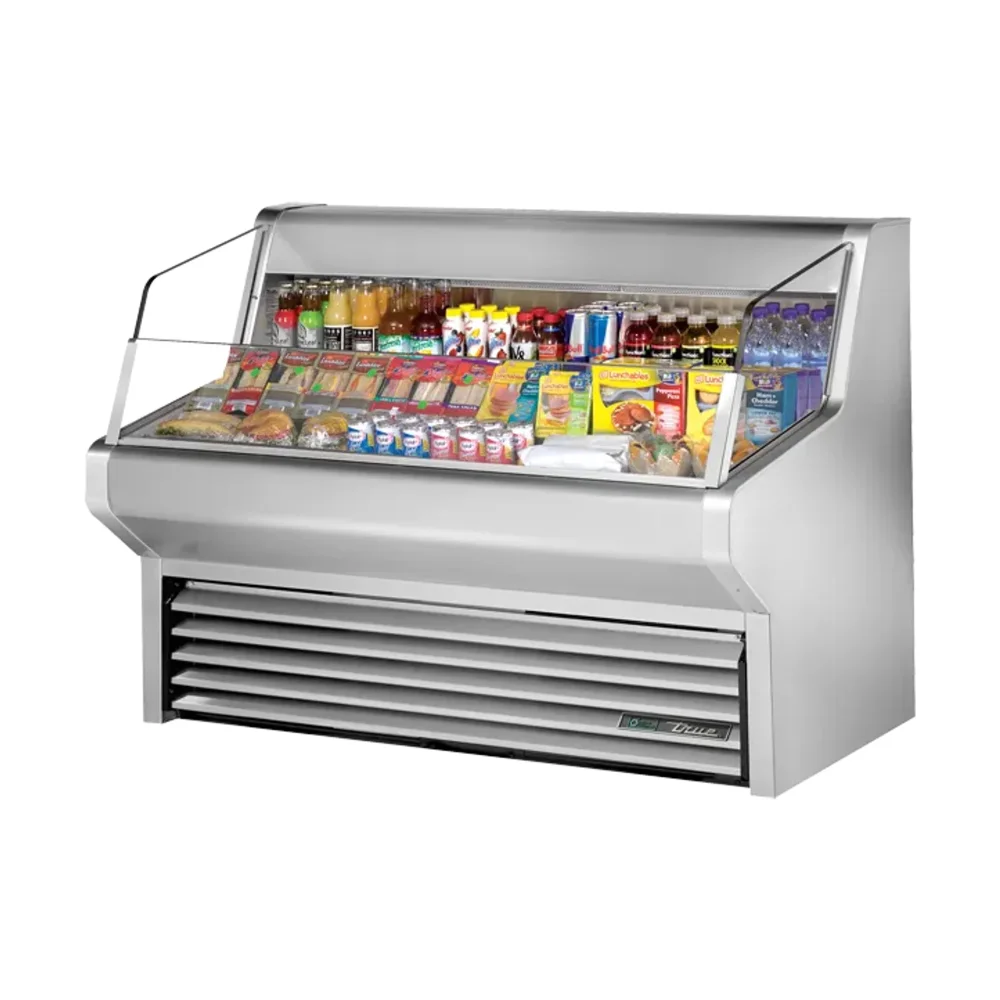 True THAC-60-S-HC-LD 60" Horizontal Air Curtain Merchandiser, 3-Shelf, Stainless Steel, 115V
