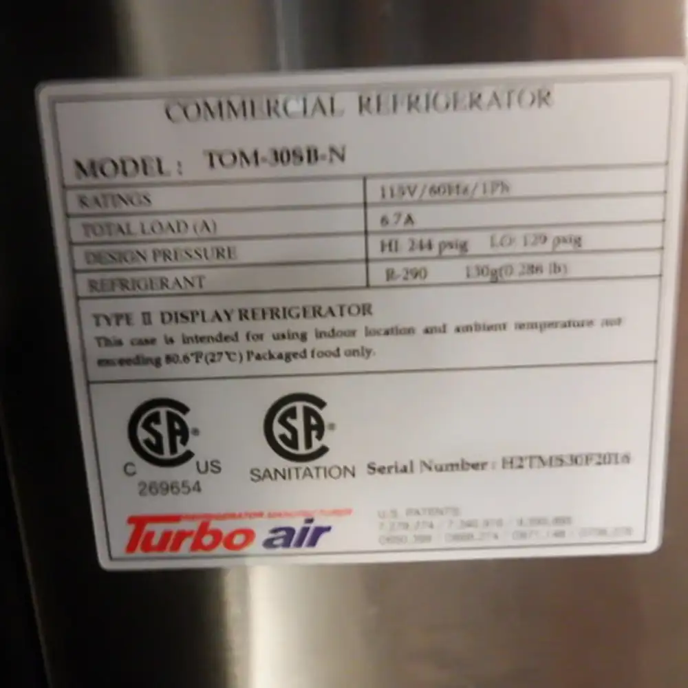 Used Turbo Air TOM-3050-N 30" Refrigerated Open Display Case