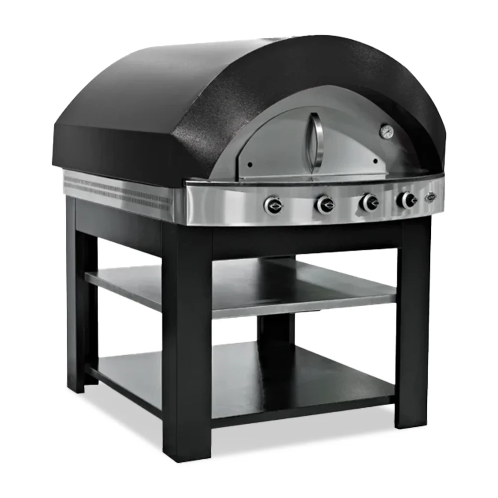 Pegasus TS-D150-B 50" Gas Pizza Oven, Single Deck, 40" x 38" Chamber, 116,000 BTU, Black - Topstone Series