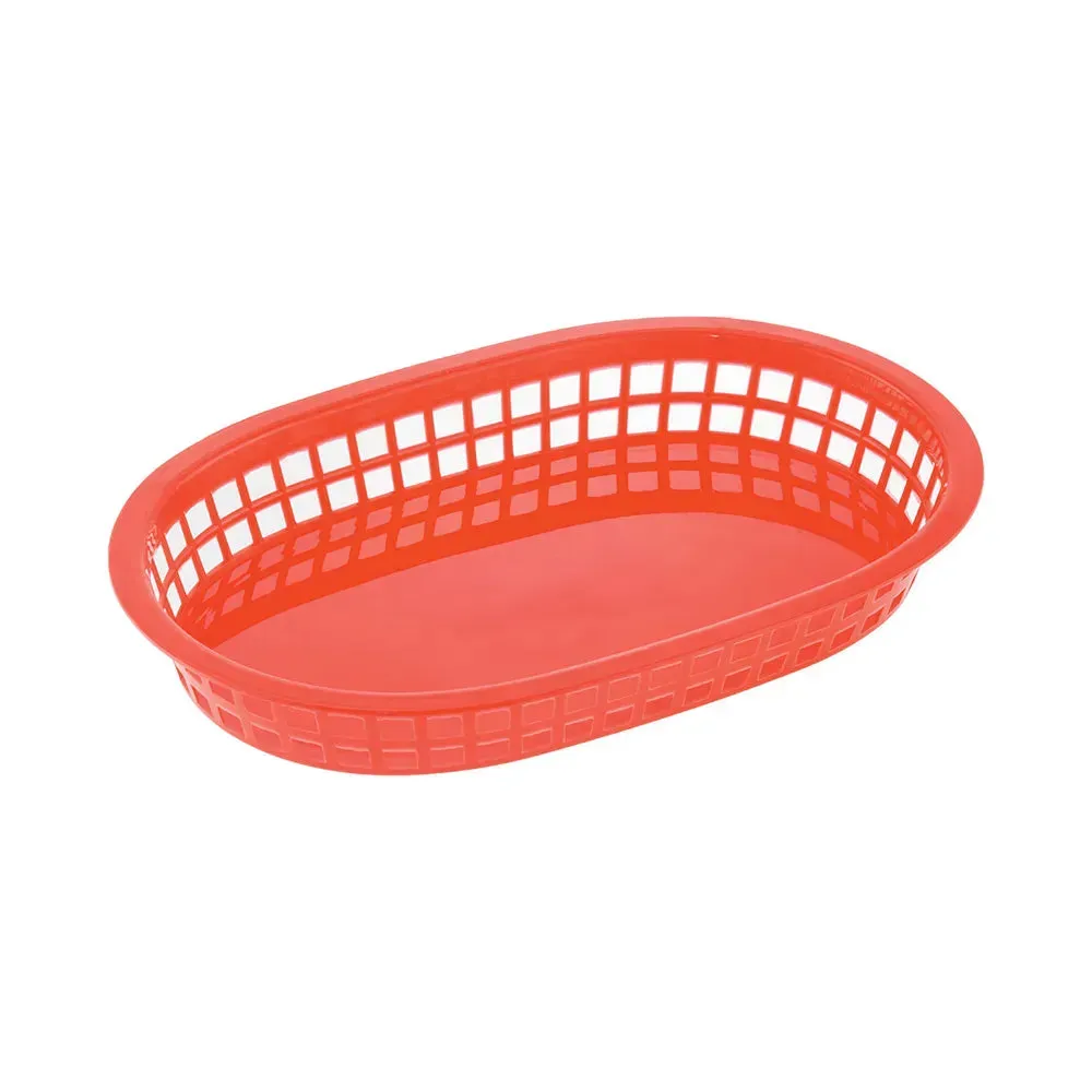 CAC China TTFB-10RD Fast Food Basket, Polypropylene, Oblong Red, 10-7/8"