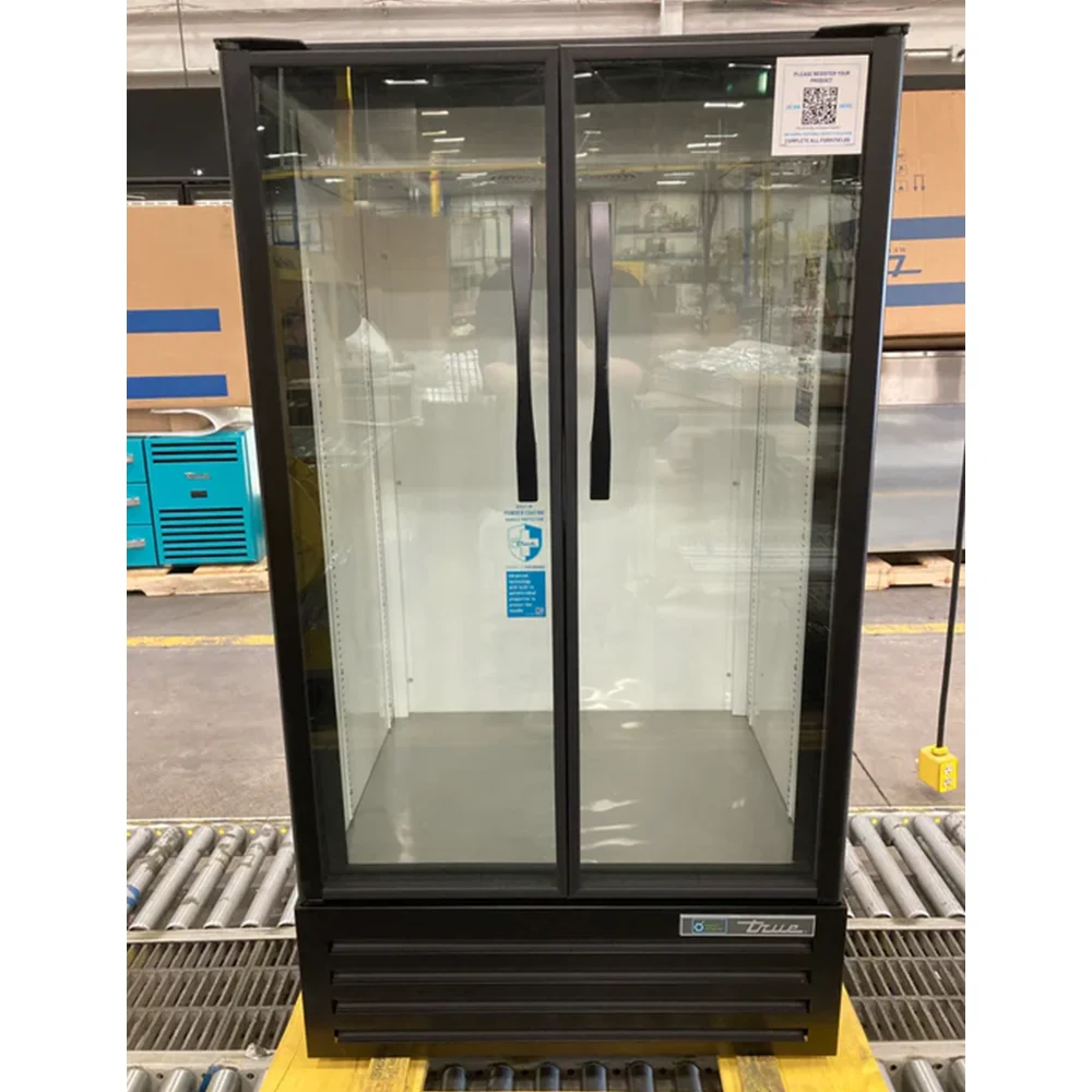 Used True TVM-30-HC~VM03 30 7/8" TVM Series Two Section Glass Door Merchandiser, 2 Doors, 3-Year Limited Warranty