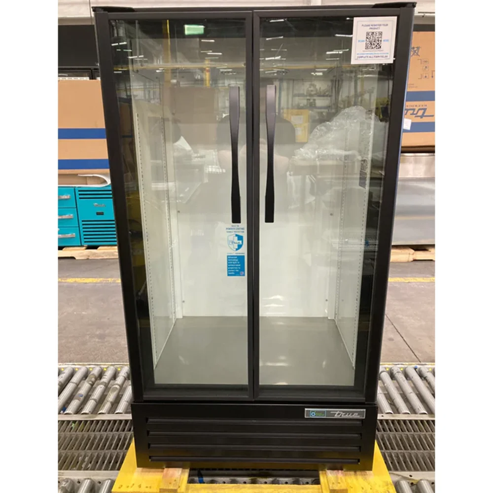 Used True TVM-30-HC~VM03 30 7/8" TVM Series Two Section Glass Door Merchandiser, 2 Doors, 3-Year Limited Warranty