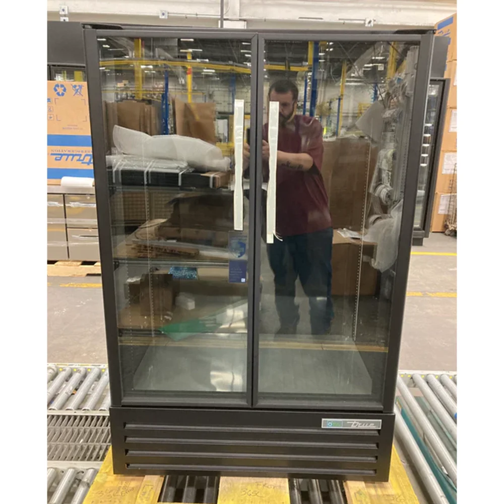 Used True TVM-36SL-HC~VM03 36" Glass Door Merchandiser, 2 Doors, Black, 3-Year Limited Warranty