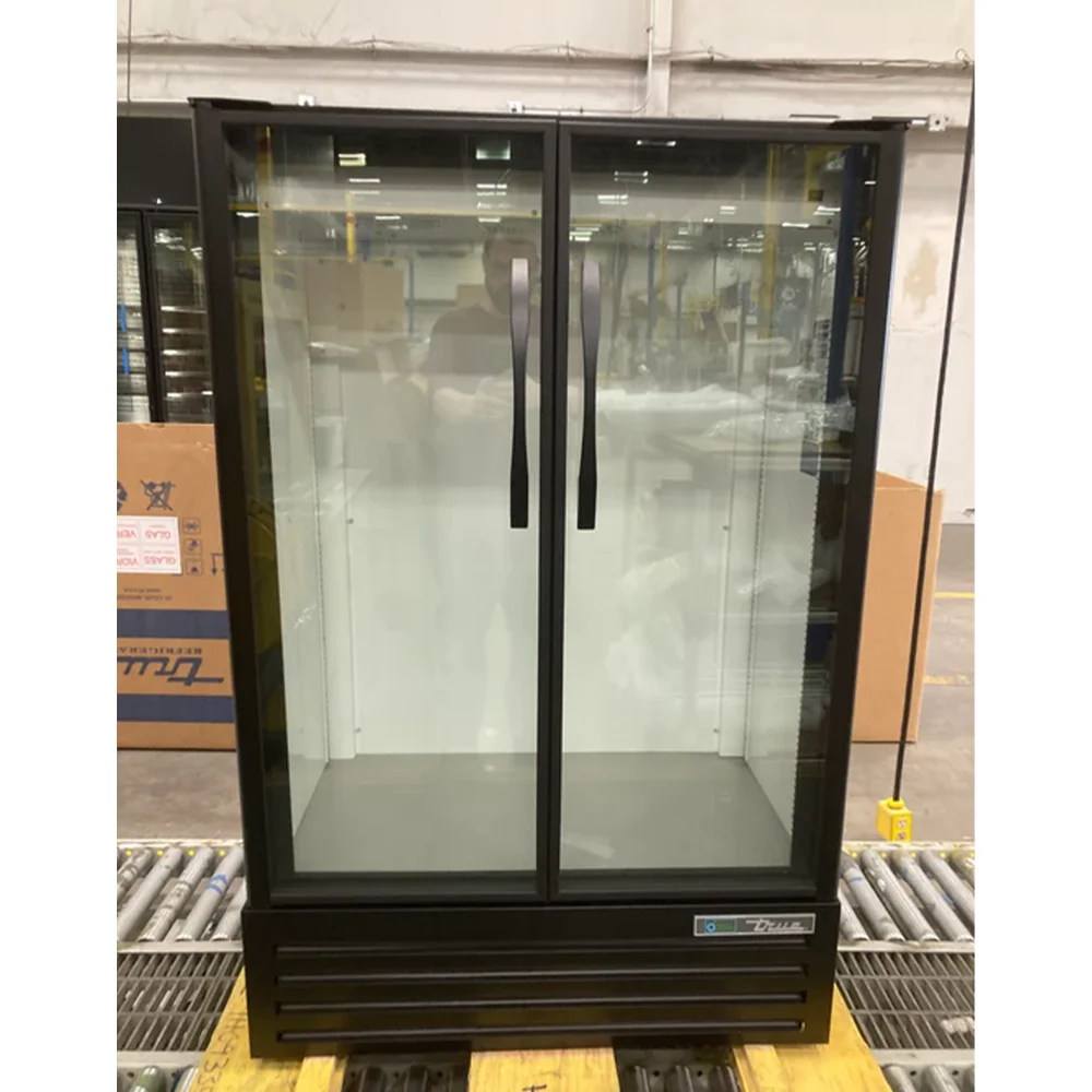 Used True TVM-36SL-HC~VM03 36" Glass Door Merchandiser, 2 Doors, Black, 3-Year Limited Warranty