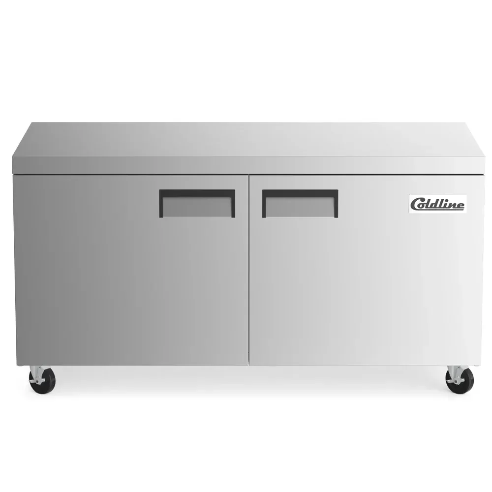 Coldline 60" Undercounter Refrigerator, Stainless Steel, 2 Doors, 1 Year Warranty