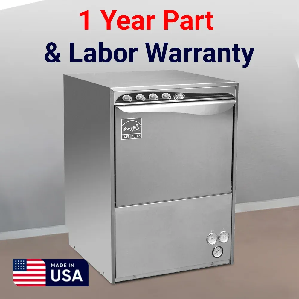 High-temp CMA undercounter dishwasher for sleek kitchens, compact yet powerful, sanitizing cookware fastideal for cafes, bistros, and hotel kitchens.