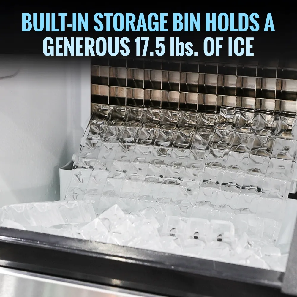 Ice-O-Matic air cooled undercounter gourmet cube ice machine with compact bin, efficient ice production for limited space kitchens.