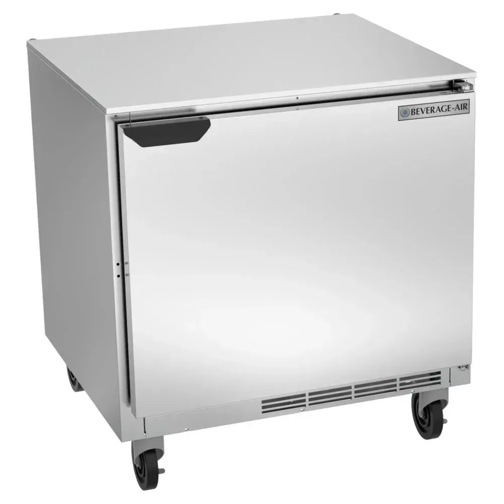 Beverage-Air left-hinged undercounter refrigerator enhances workflow in narrow kitchens while maintaining safe and consistent cold storage.