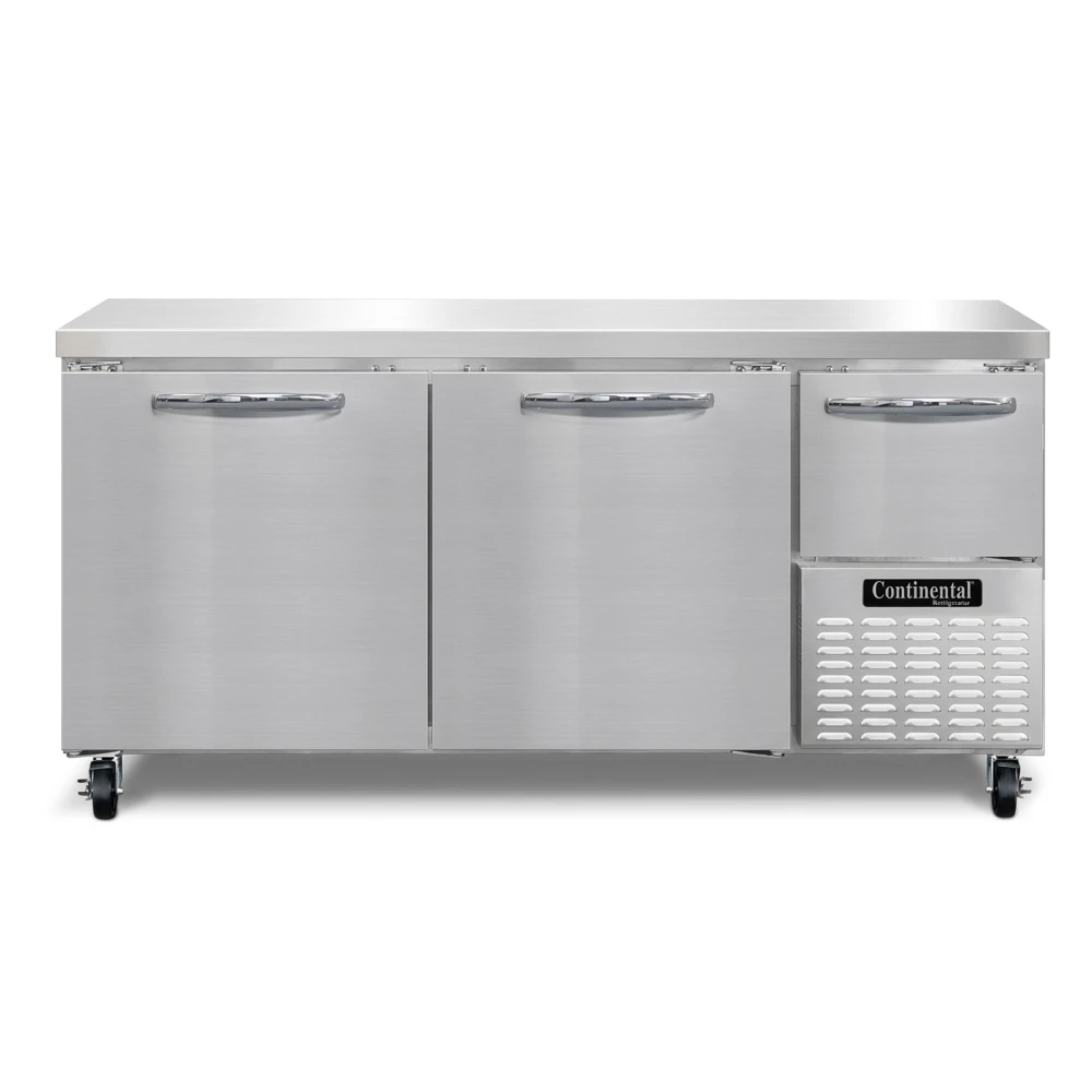 Continental Refrigerator RA68N 68" Worktop Refrigerator, 2 Full Doors, 22 cu.ft.