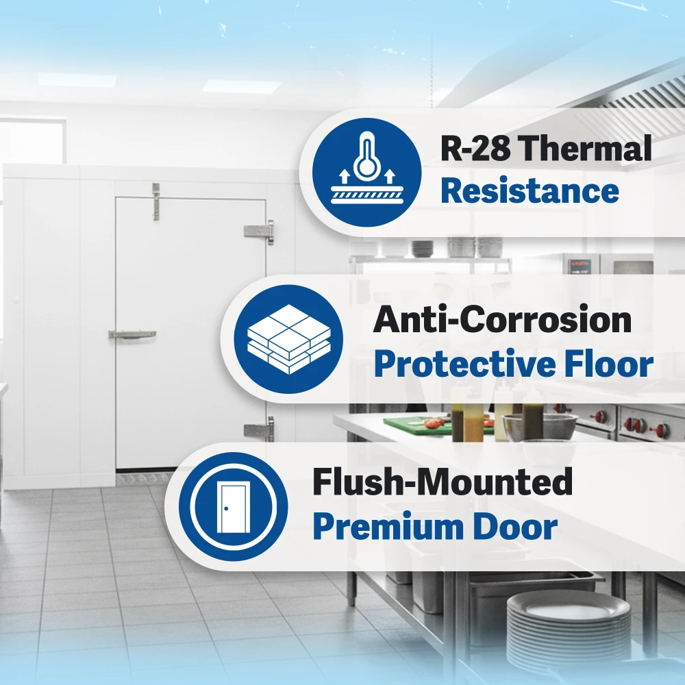 PolarBox Series 8' x 8' Quick Ship Walk-In Cooler & Freezer Combo Box Only with Floor