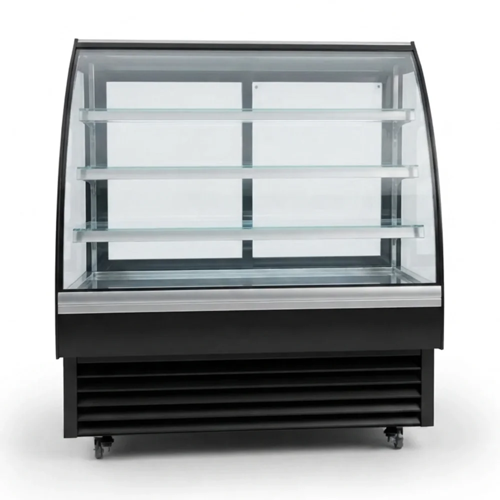 Frigomax Series 61.4" Dry and Refrigerated Bakery Display Case, Glass Door, 21.9 cu. ft., Black, 110V