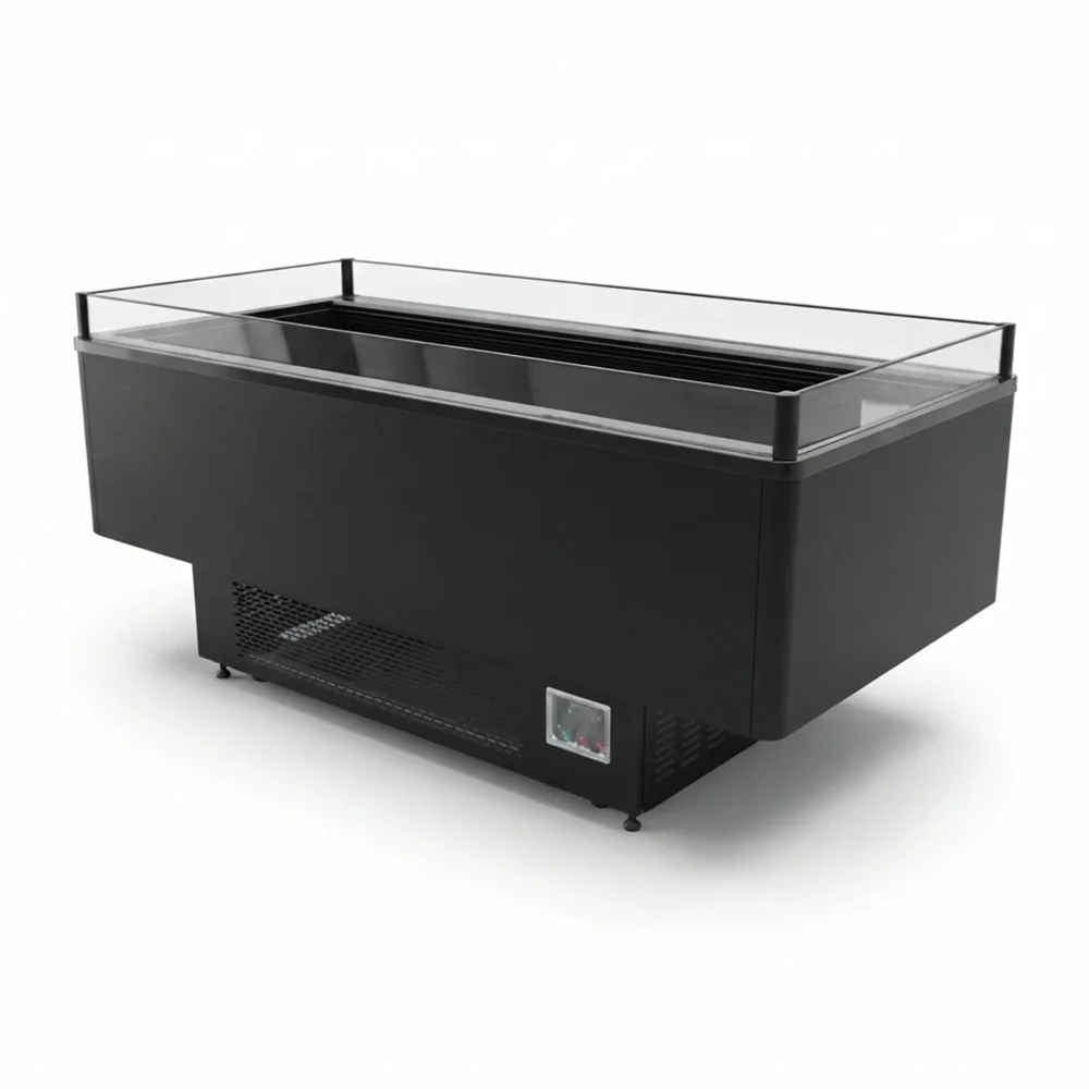 Frigomax Series 39.4" Air Curtain Merchandiser, 6.8 cu. ft., Black, 110V