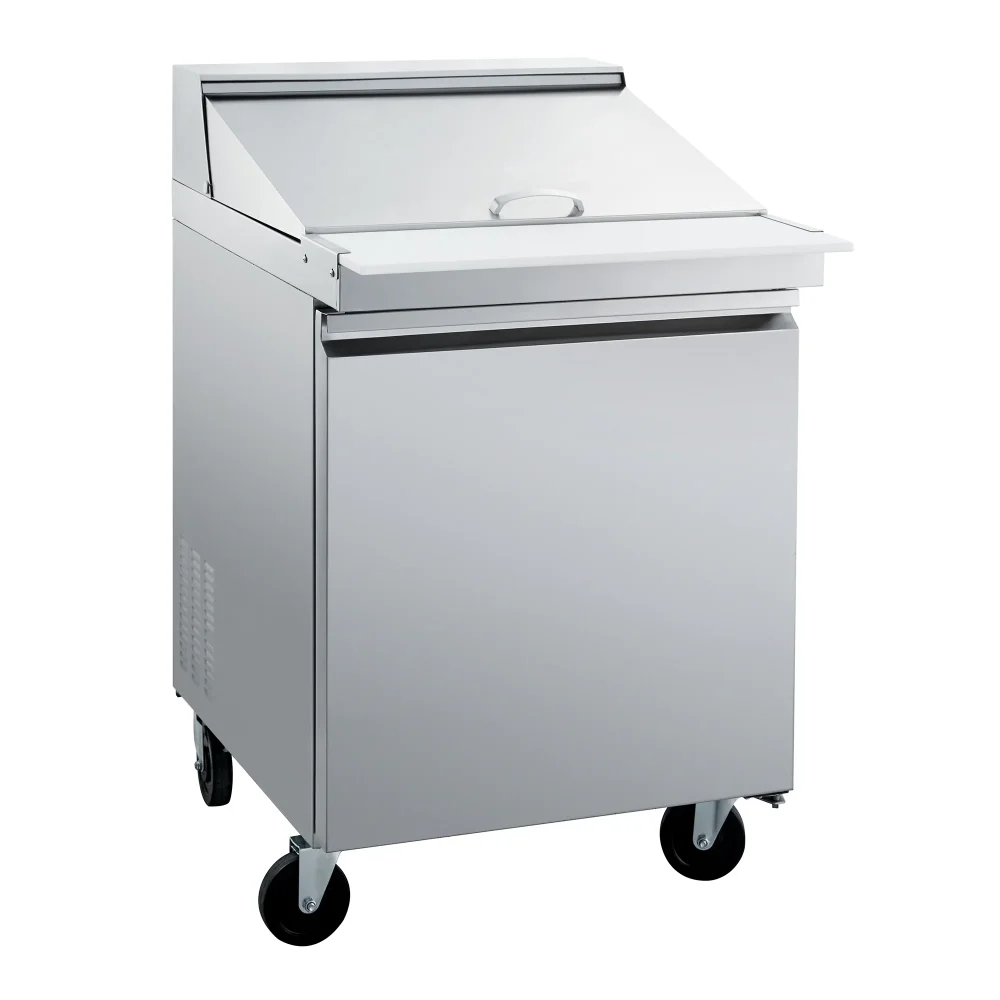 Valyr VRPT27M 27" Mega Top Sandwich / Salad Prep Table, 1 Door, 12 Pans, Stainless Steel