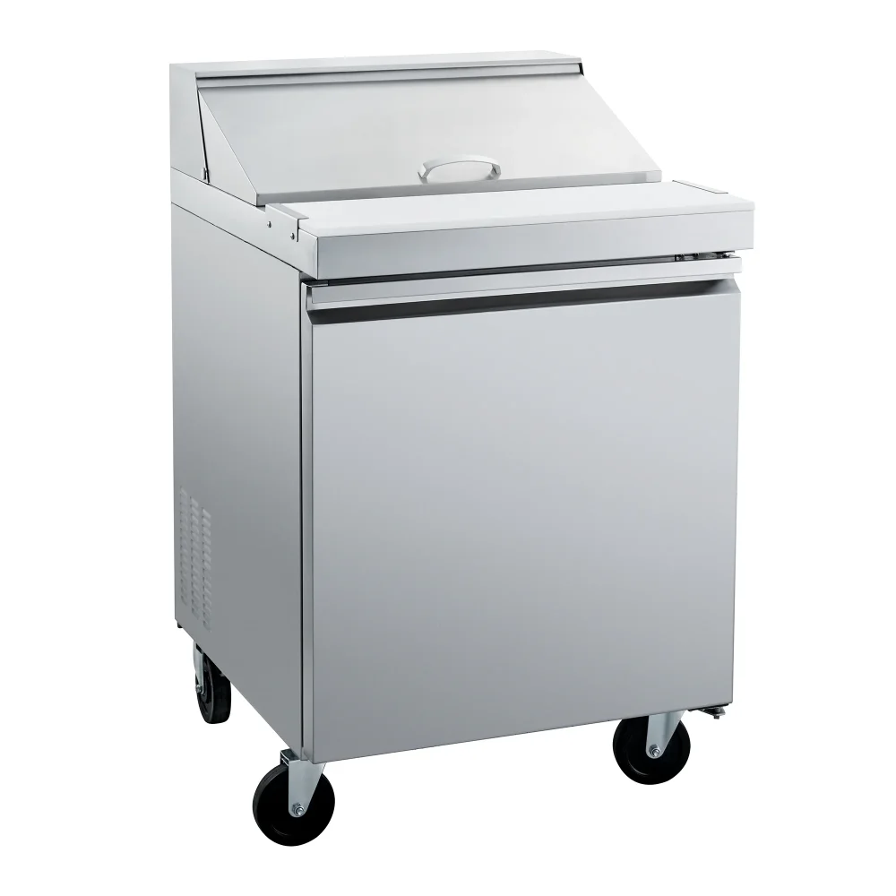 Valyr VRPT27 27" Sandwich / Salad Prep Table, 1 Door, 8 Pans, Stainless Steel
