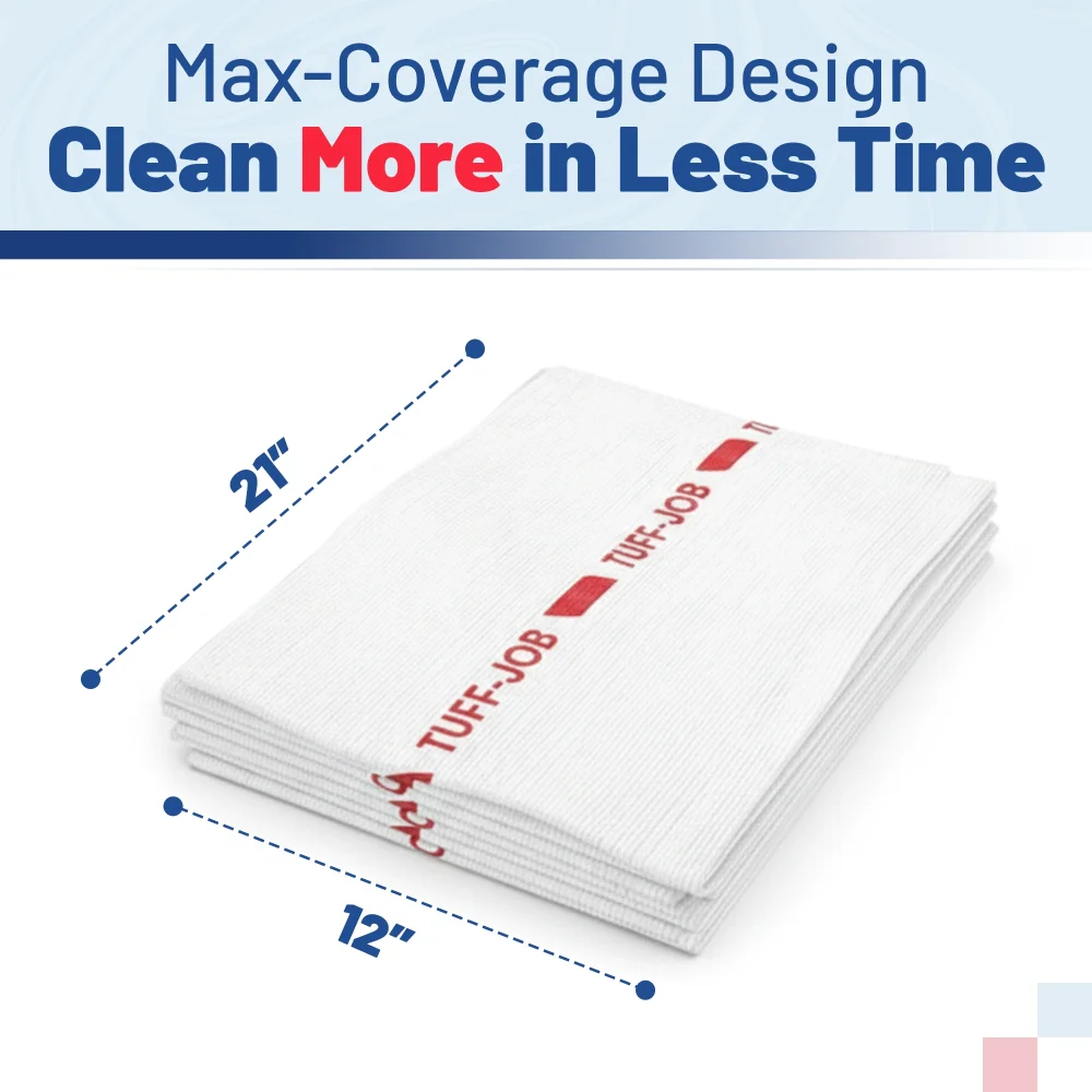 Cascades PRO Tuff-Job Antimicrobial Food Wipers, 1-Ply, 1/4 Fold, White, 150/Case