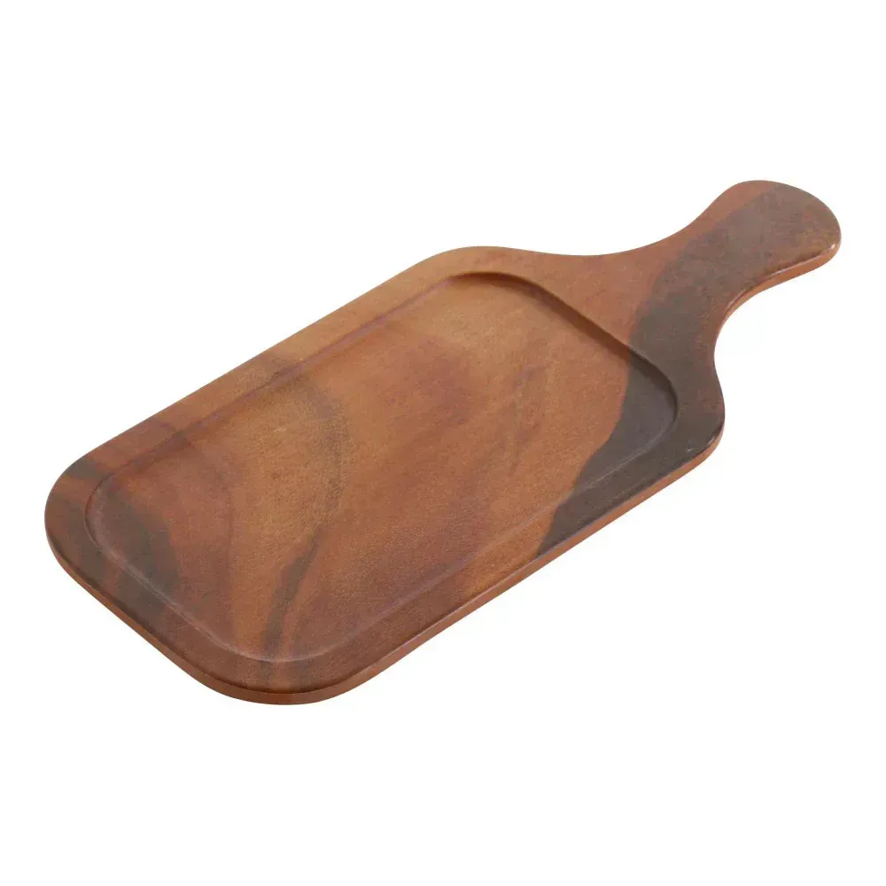 Yanco China brown melamine tray with handle and rectangular shape, practical for serving food or drinks with neat, elegant style.