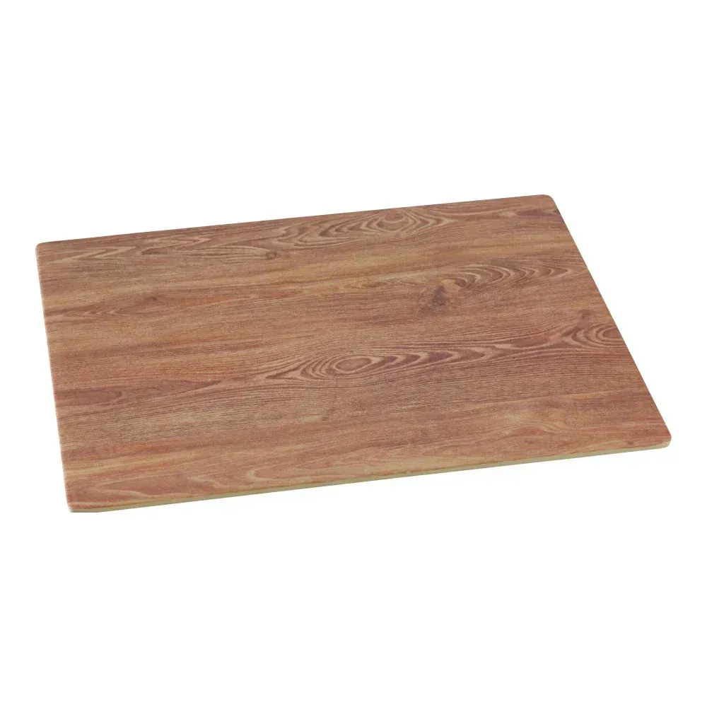 Yanco WD-213 10" Melamine Rectangular Wooden Tray, Brown