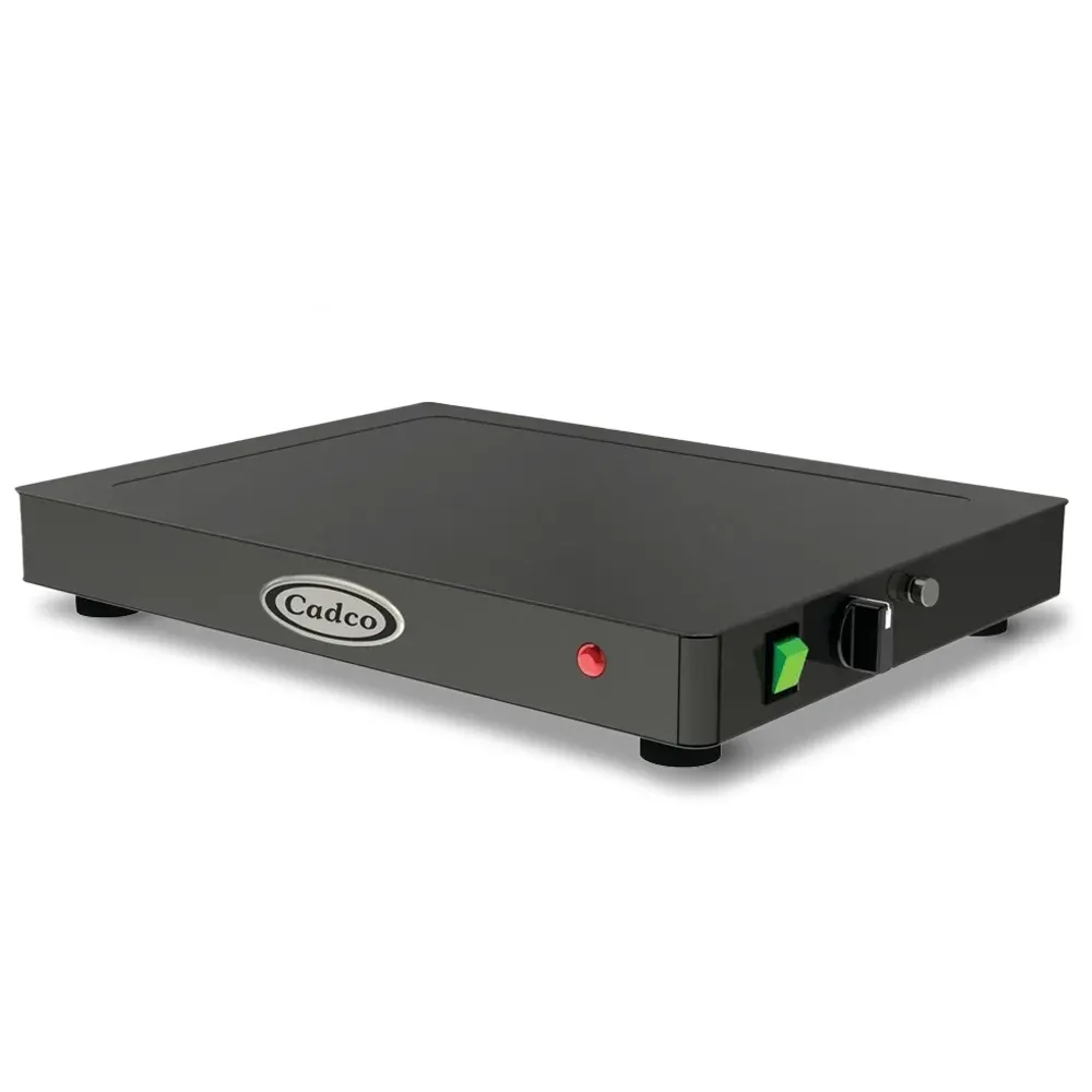 Cadco compact heavy-duty countertop warming shelf with stainless finish, adjustable temperature, durable build for catering or commercial food display