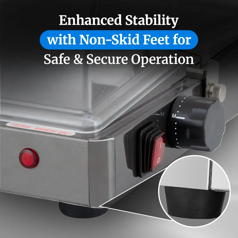 Cadco two-compartment electric buffet server with roll-top lid, stainless steel, heavy-duty, adjustable thermostat, catering durable easy-clean.