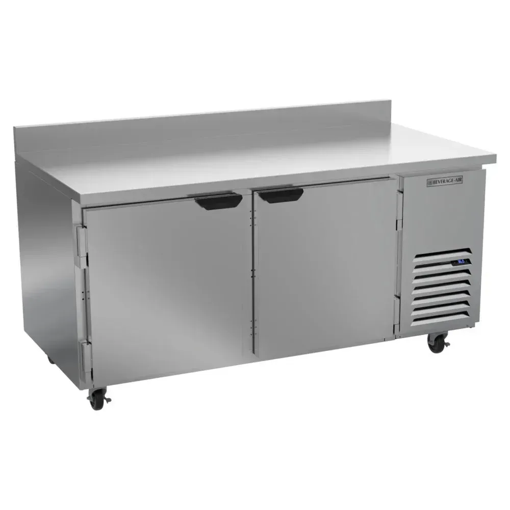 ADA-compliant stainless steel worktop refrigerator by Beverage-Air for accessible restaurant kitchens, hotel back bars, or cafe sandwich lines.