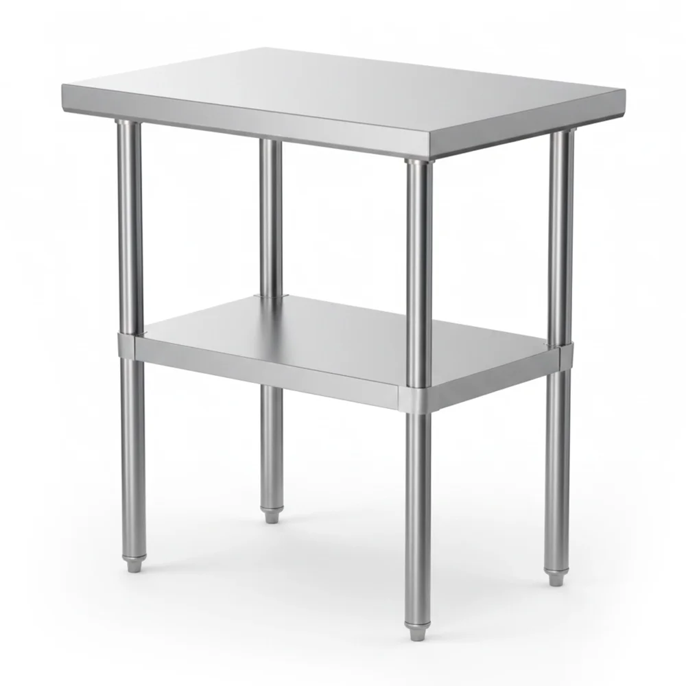 18" x 30" 16-Gauge Commercial Work Table with Undershelf, 304 Stainless Steel