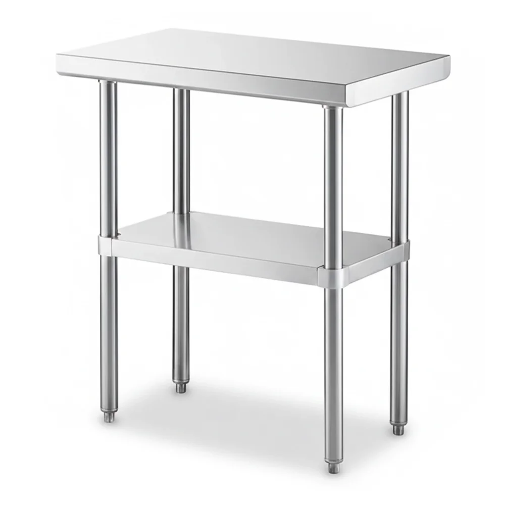 18" x 36" 16-Gauge Commercial Work Table with Undershelf, 304 Stainless Steel