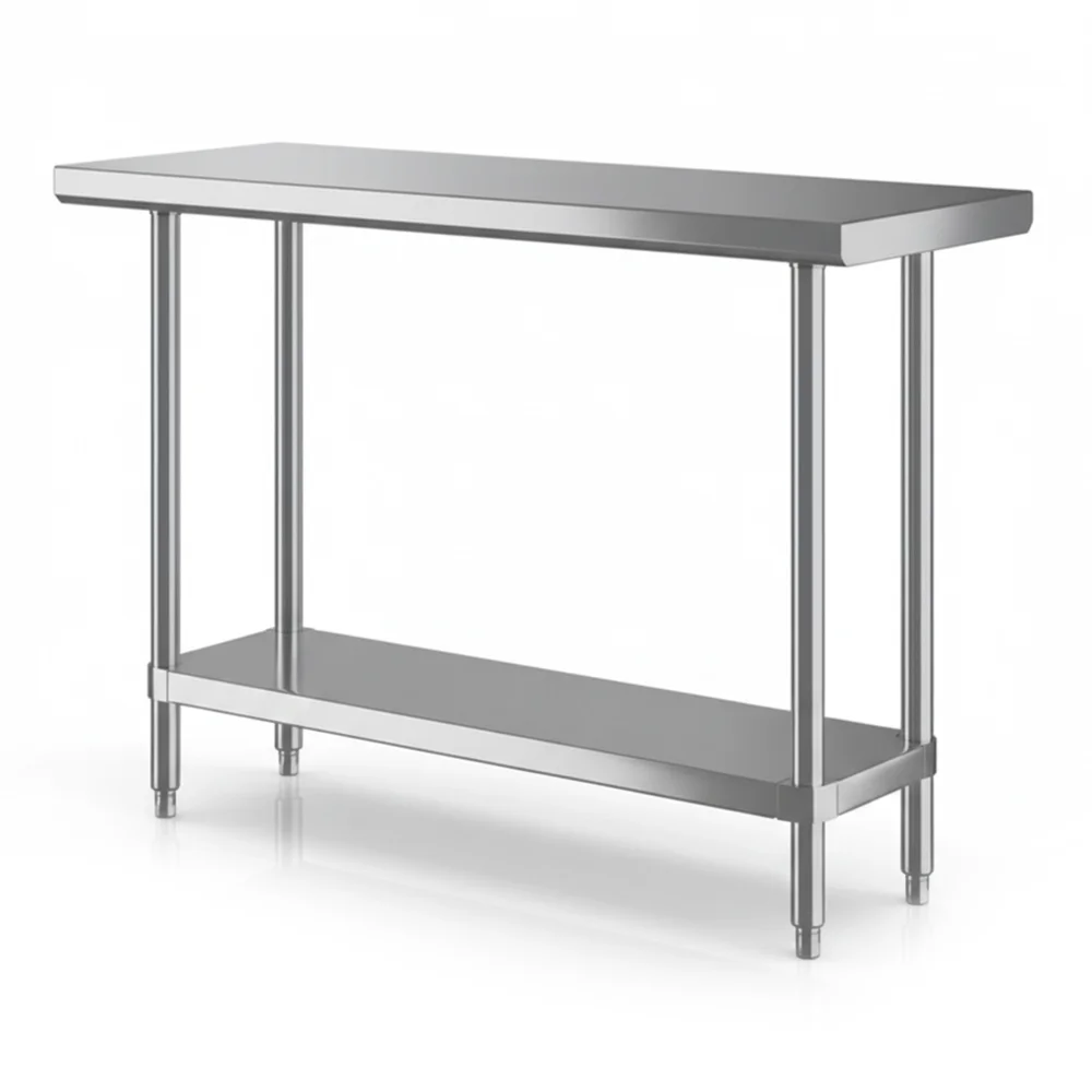 18" x 48" 16-Gauge Commercial Work Table with Undershelf, 304 Stainless Steel