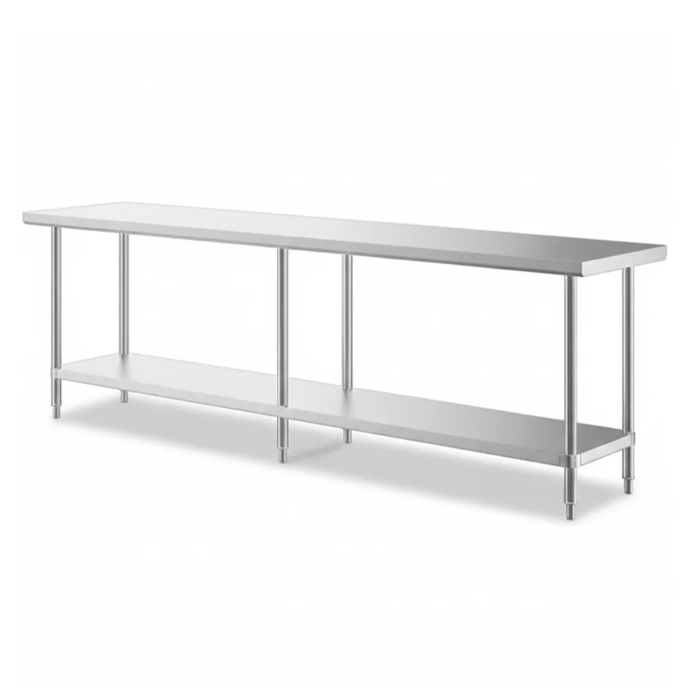 24" x 108" 16-Gauge Commercial Work Table with Undershelf, 304 Stainless Steel