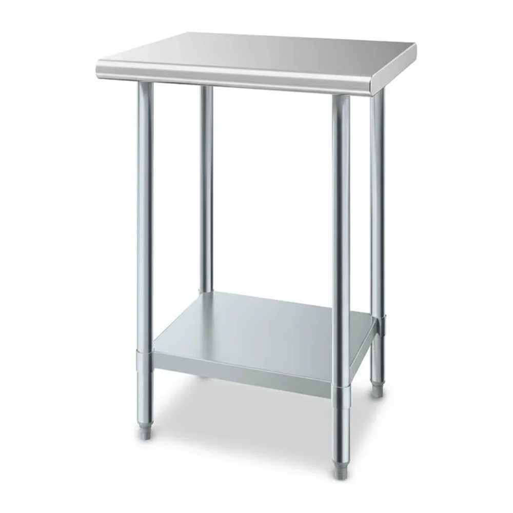 24" x 24" 18 Gauge Work Table with Undershelf, 430 Stainless Steel