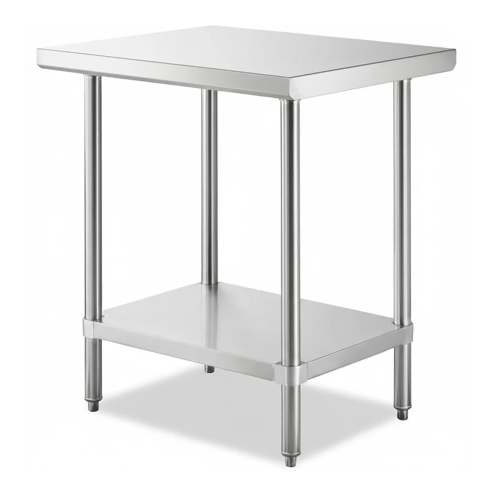 24" x 30" 16-Gauge Commercial Work Table with Undershelf, 304 Stainless Steel