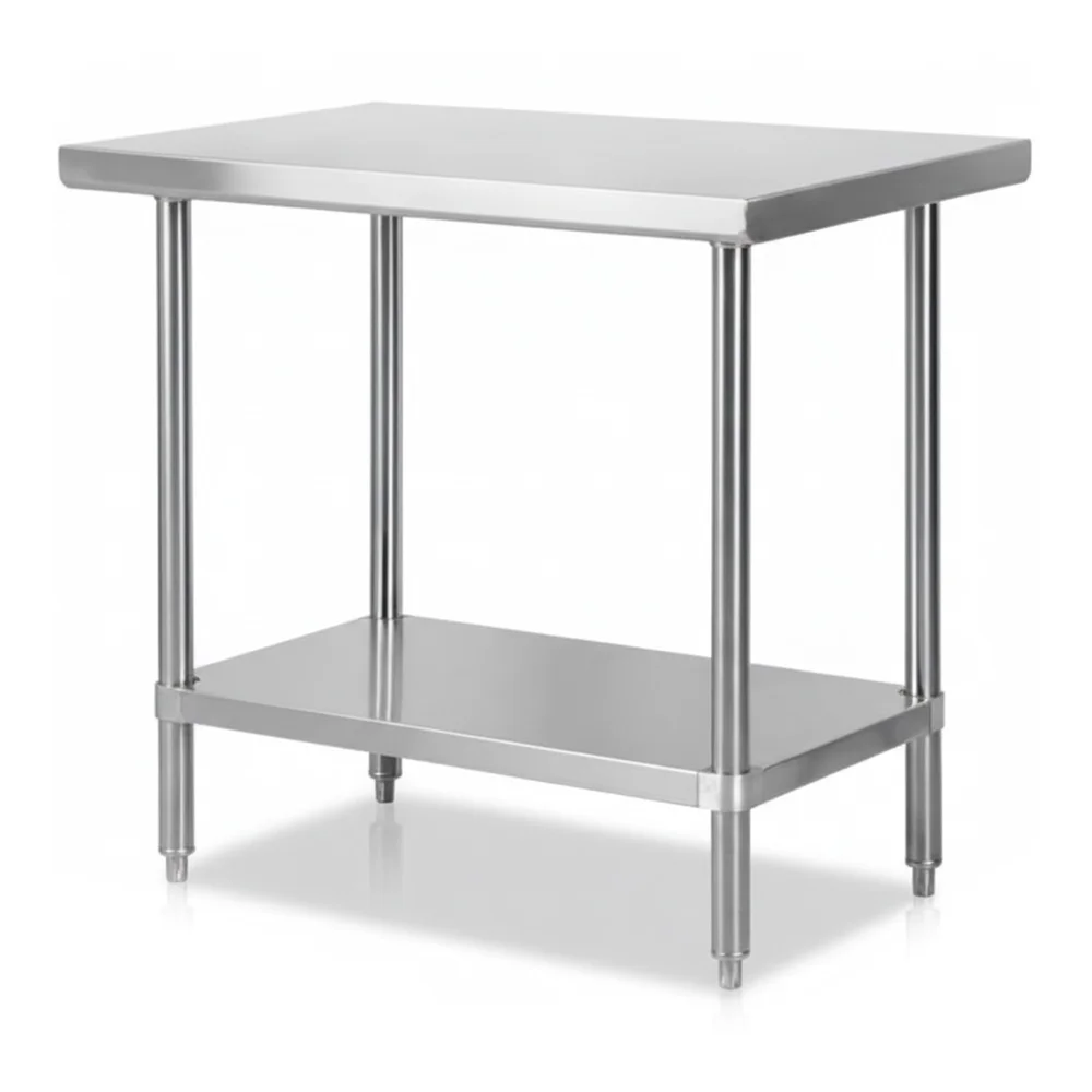 24" x 36" 16-Gauge Commercial Work Table with Undershelf, 304 Stainless Steel