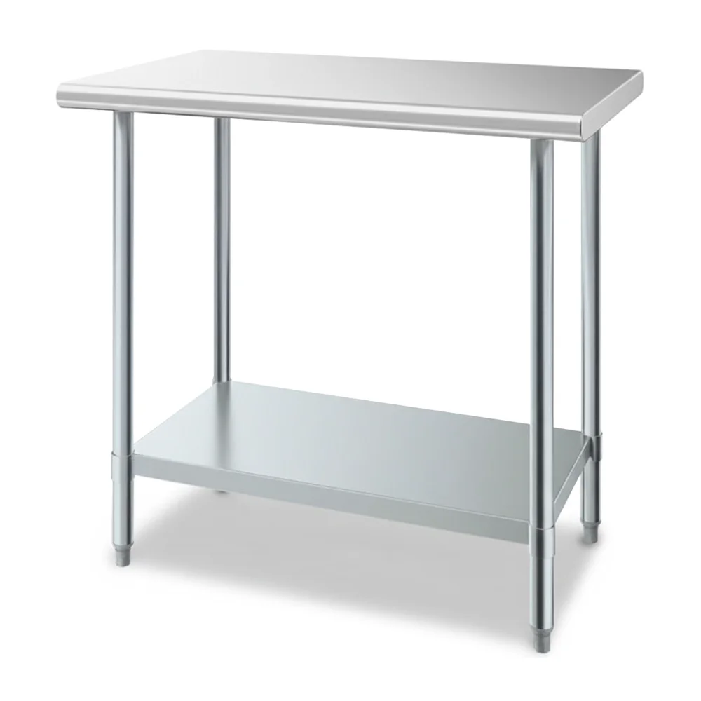 24″ × 36″ 18 Gauge Work Table with Undershelf, 430 Stainless Steel