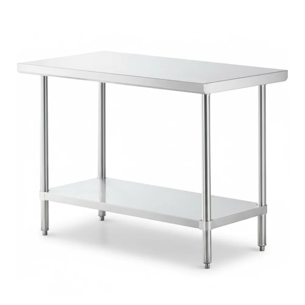 24" x 48" 16-Gauge Commercial Work Table with Undershelf, 304 Stainless Steel