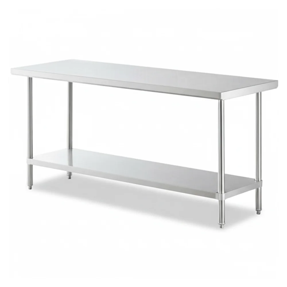 24" x 72" 16-Gauge Commercial Work Table with Undershelf, 304 Stainless Steel