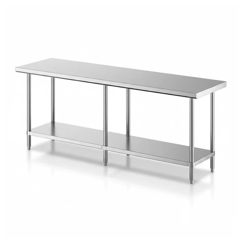 24" x 84" 16-Gauge Commercial Work Table with Undershelf, 304 Stainless Steel