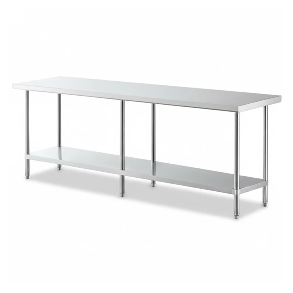 24" x 96" 16-Gauge Commercial Work Table with Undershelf, 304 Stainless Steel
