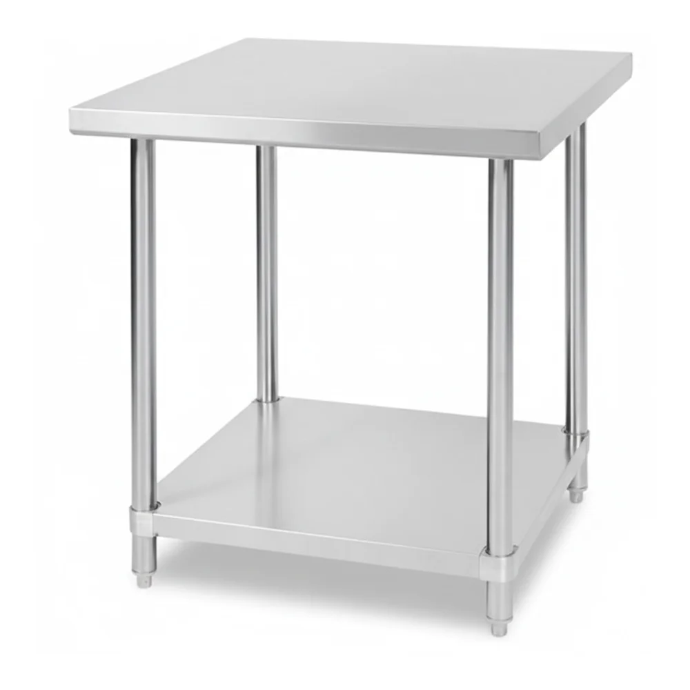 30" x 30" 16-Gauge Commercial Work Table with Undershelf, 304 Stainless Steel