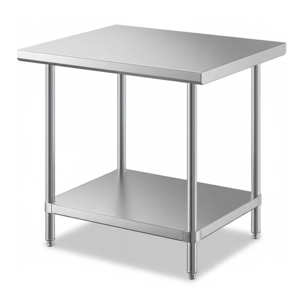 30" x 36" 16-Gauge Commercial Work Table with Undershelf, 304 Stainless Steel