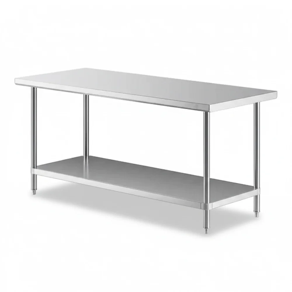30" x 72" 16-Gauge Commercial Work Table with Undershelf, 304 Stainless Steel