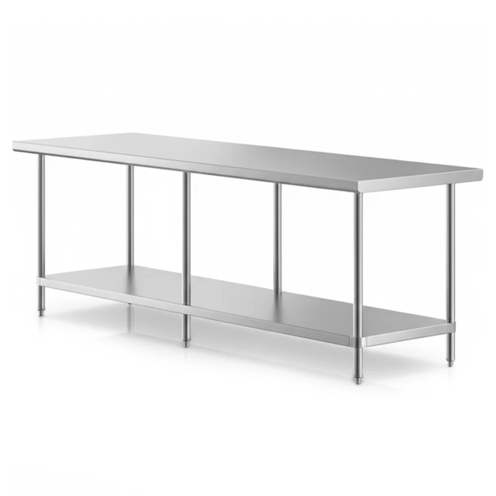 30" x 96" 16-Gauge Commercial Work Table with Undershelf, 304 Stainless Steel